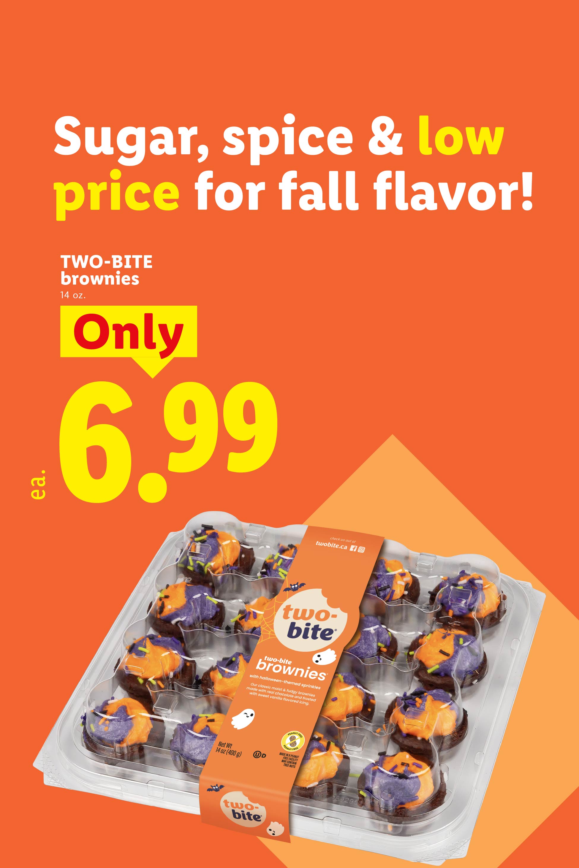 Halloween-themed iced brownies for $6.99.